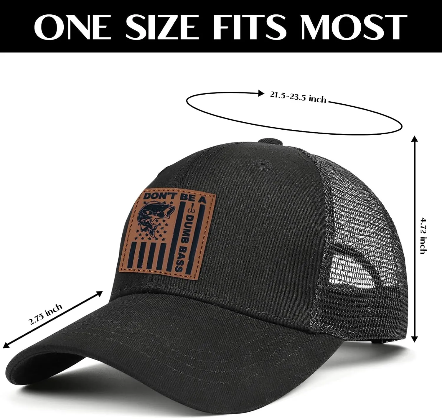 Men's Baseball Hat Patterned Leather Trucker Cap, Birthday for Dad Husband Grandpa Boyfriend