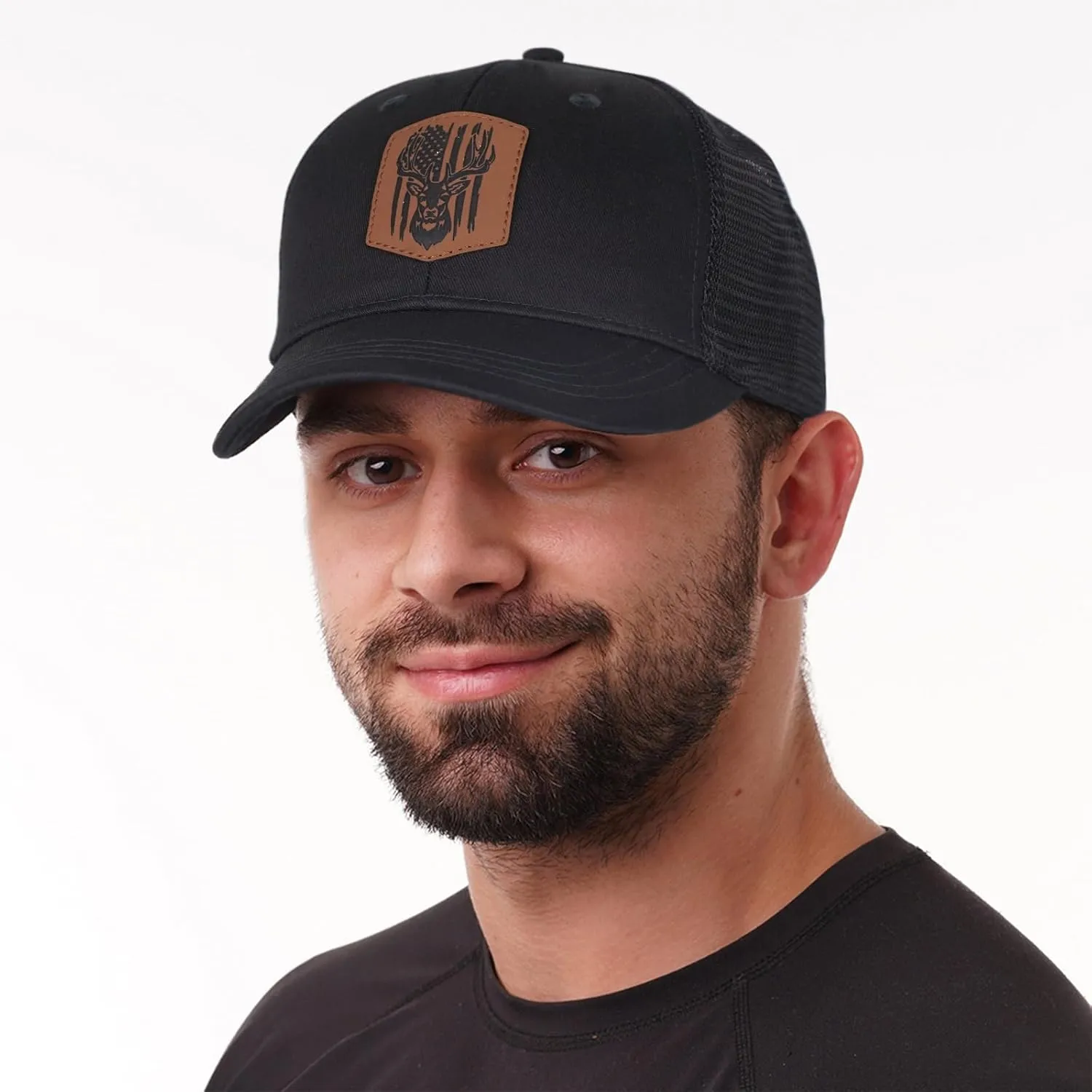 Men's Baseball Hat Patterned Leather Trucker Cap, Birthday for Dad Husband Grandpa Boyfriend