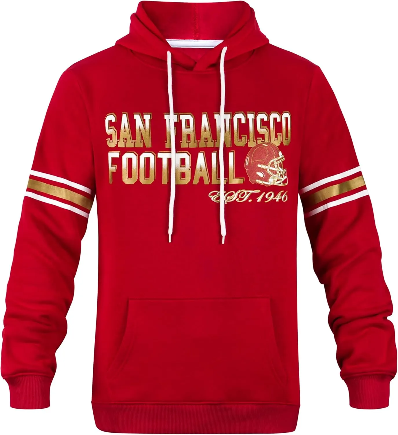 Mens City Football Athletic Fleece Hoodies Pullover Stripes Sweatshirts