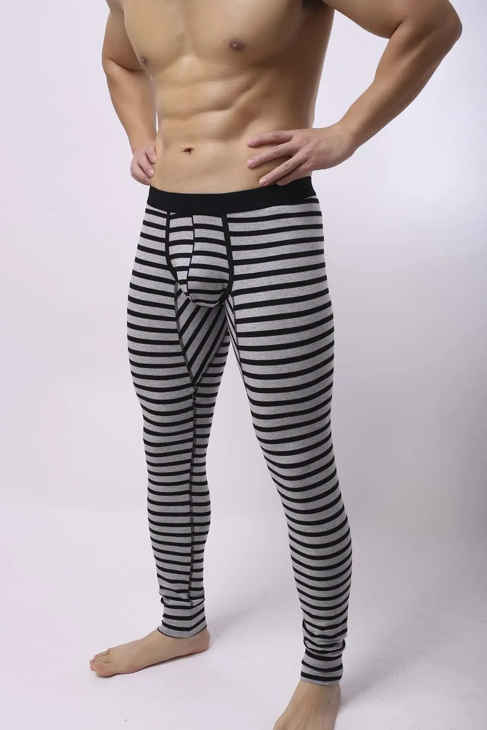 Men’s Cotton Pouch Underwear Long Johns Thermal Pants Bottoms Leggings