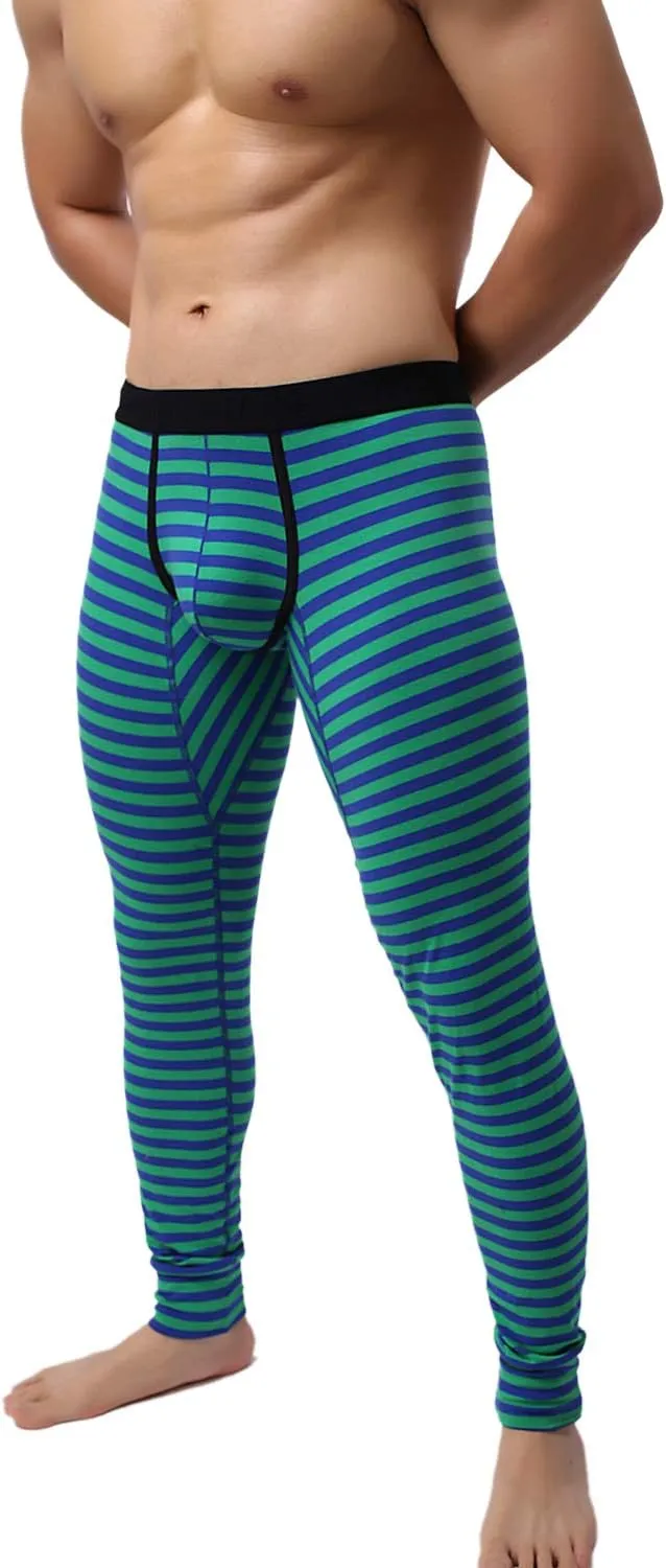 Men’s Cotton Pouch Underwear Long Johns Thermal Pants Bottoms Leggings