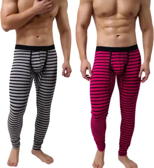 Men’s Cotton Pouch Underwear Long Johns Thermal Pants Bottoms Leggings