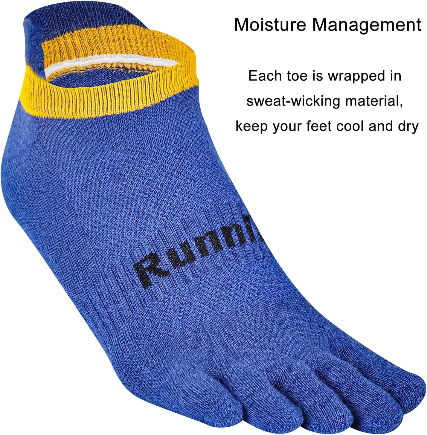 Men's Five Finger Toe Socks Cotton Crew Casual Colorful Patterned 5/6 Pairs