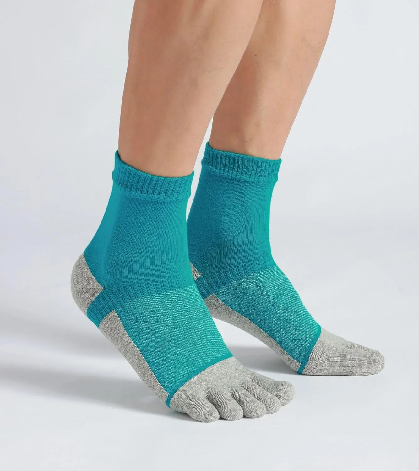 Men's Five Finger Toe Socks Cotton Crew Casual Colorful Patterned 5/6 Pairs