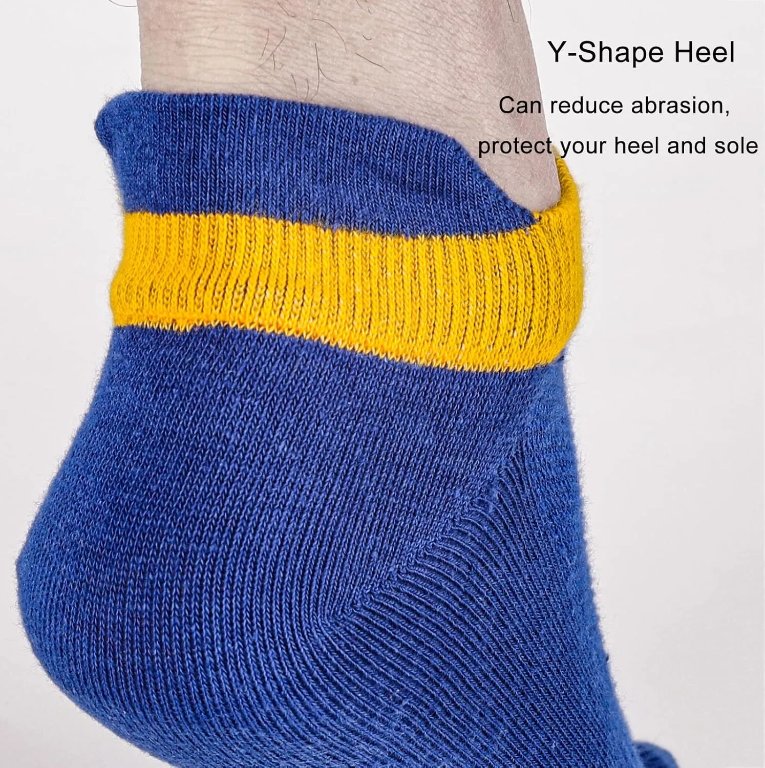 Men's Five Finger Toe Socks Cotton Crew Casual Colorful Patterned 5/6 Pairs