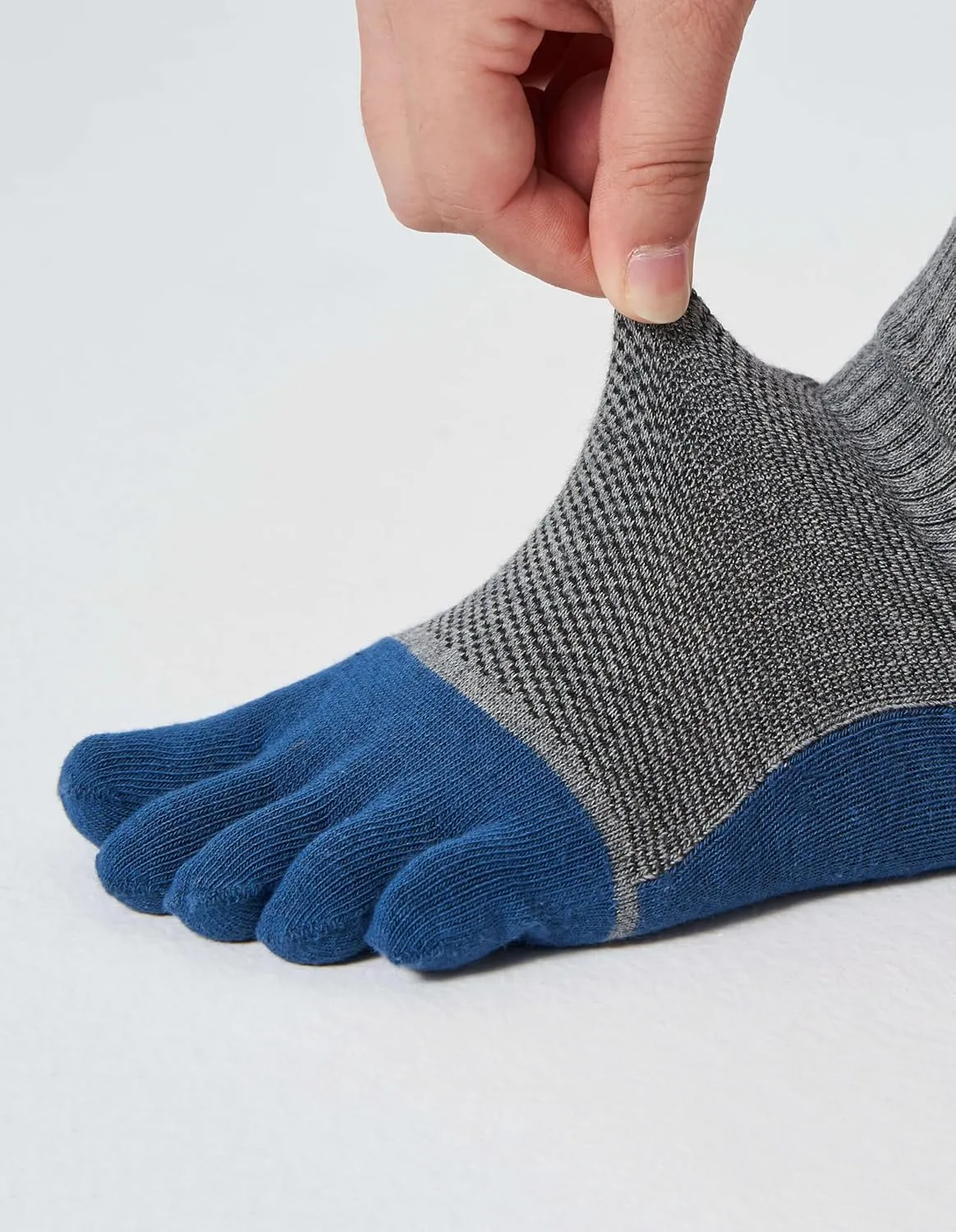 Men's Five Finger Toe Socks Cotton Crew Casual Colorful Patterned 5/6 Pairs