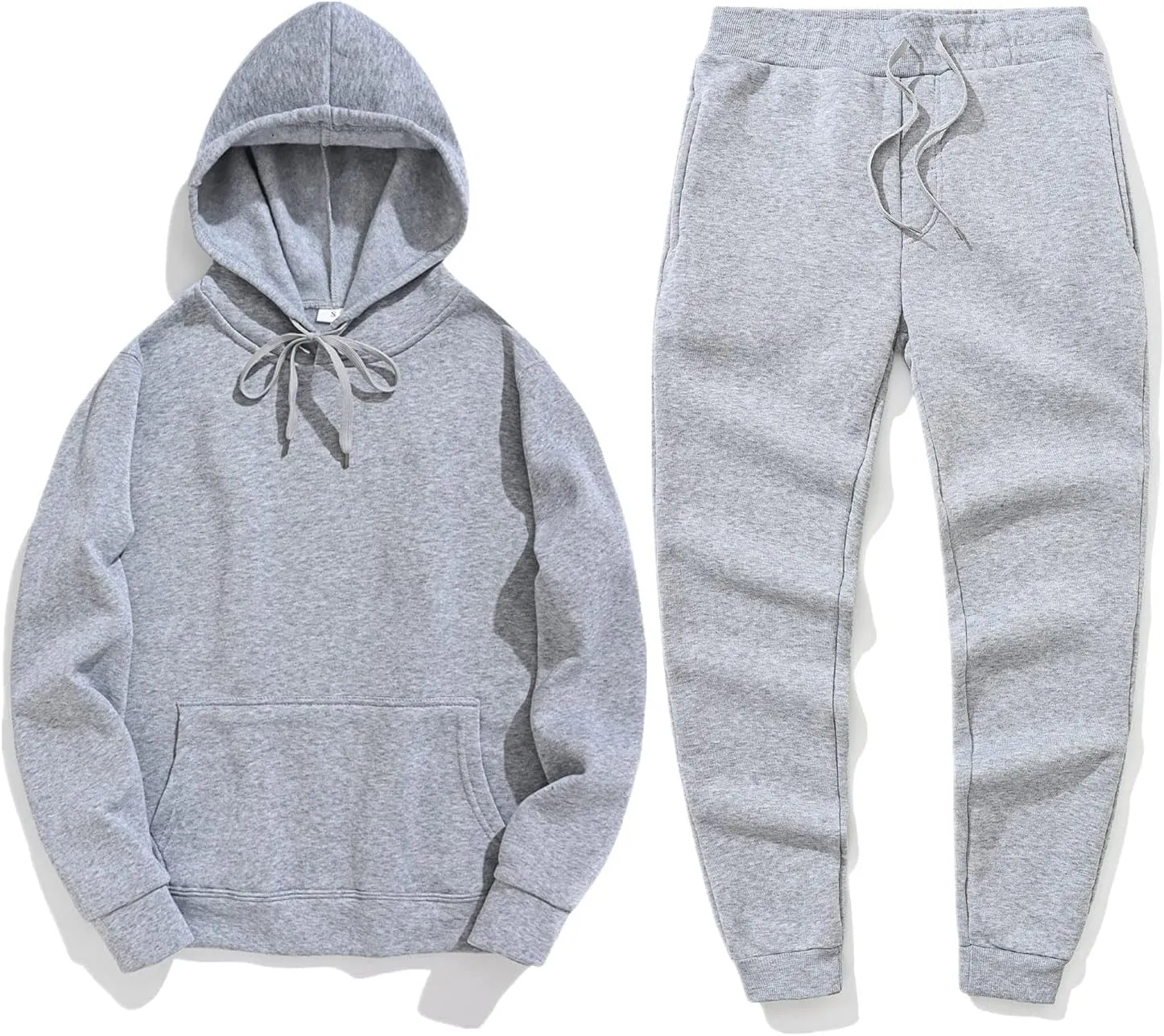 Men's Tracksuits Sets Sets Leisure Solid Color Sweater Pants Sports Suit Drawstring Zip Up Jackets Men Zip Up Hoodie