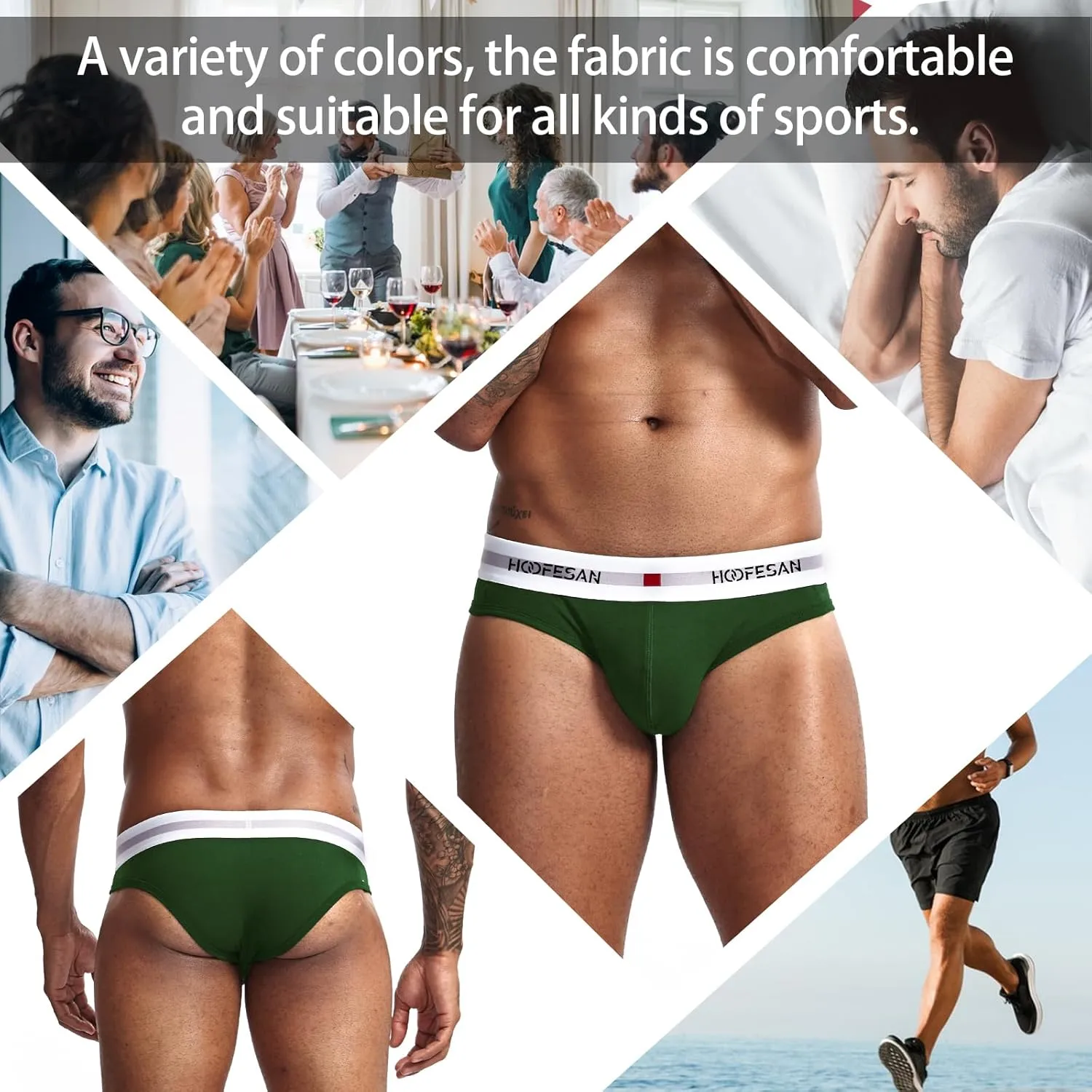 Mens Underwear Briefs Pack Stretch Cotton Low Rise Briefs for Men Wide Waistband Multipack