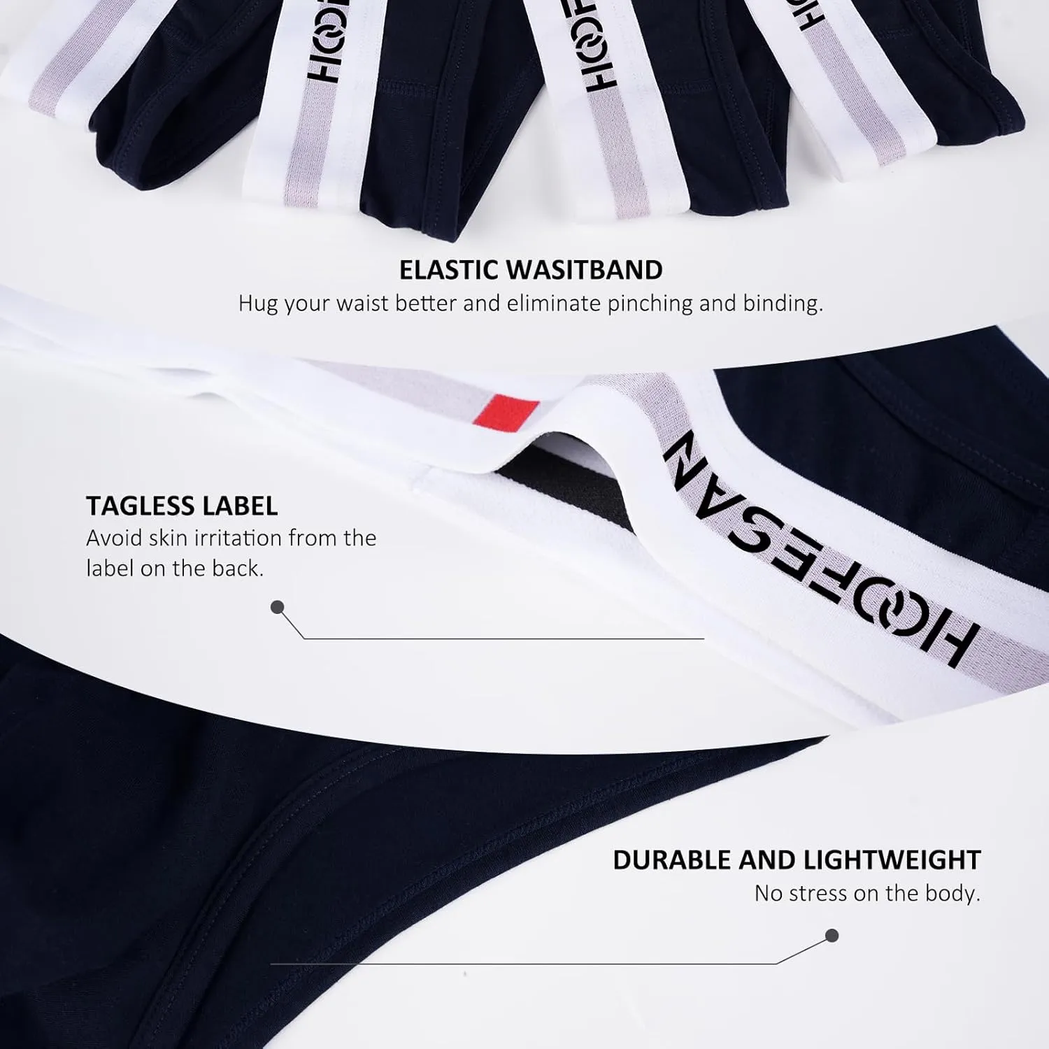 Mens Underwear Briefs Pack Stretch Cotton Low Rise Briefs for Men Wide Waistband Multipack