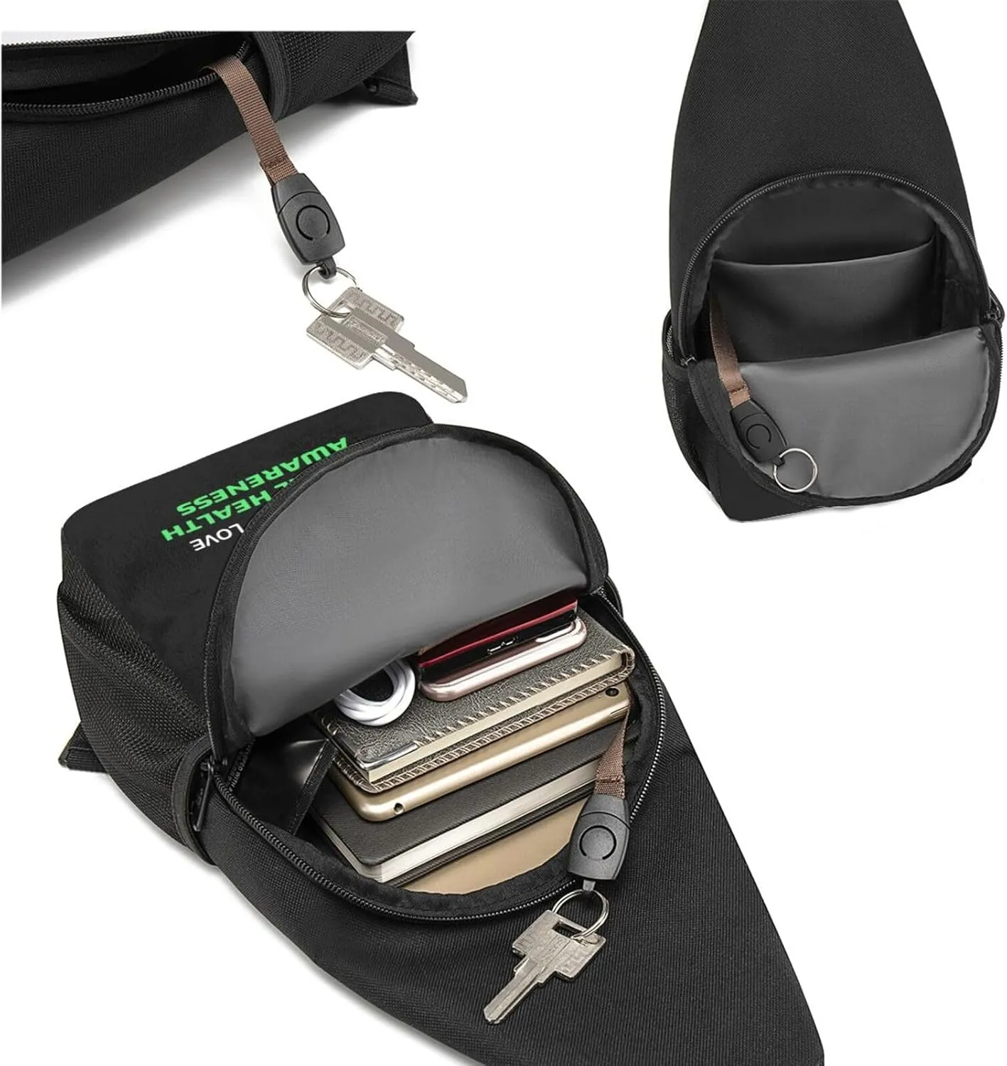 Mental Health Awareness Chest Pack Leisure Shoulder Crossbody Chest Bag