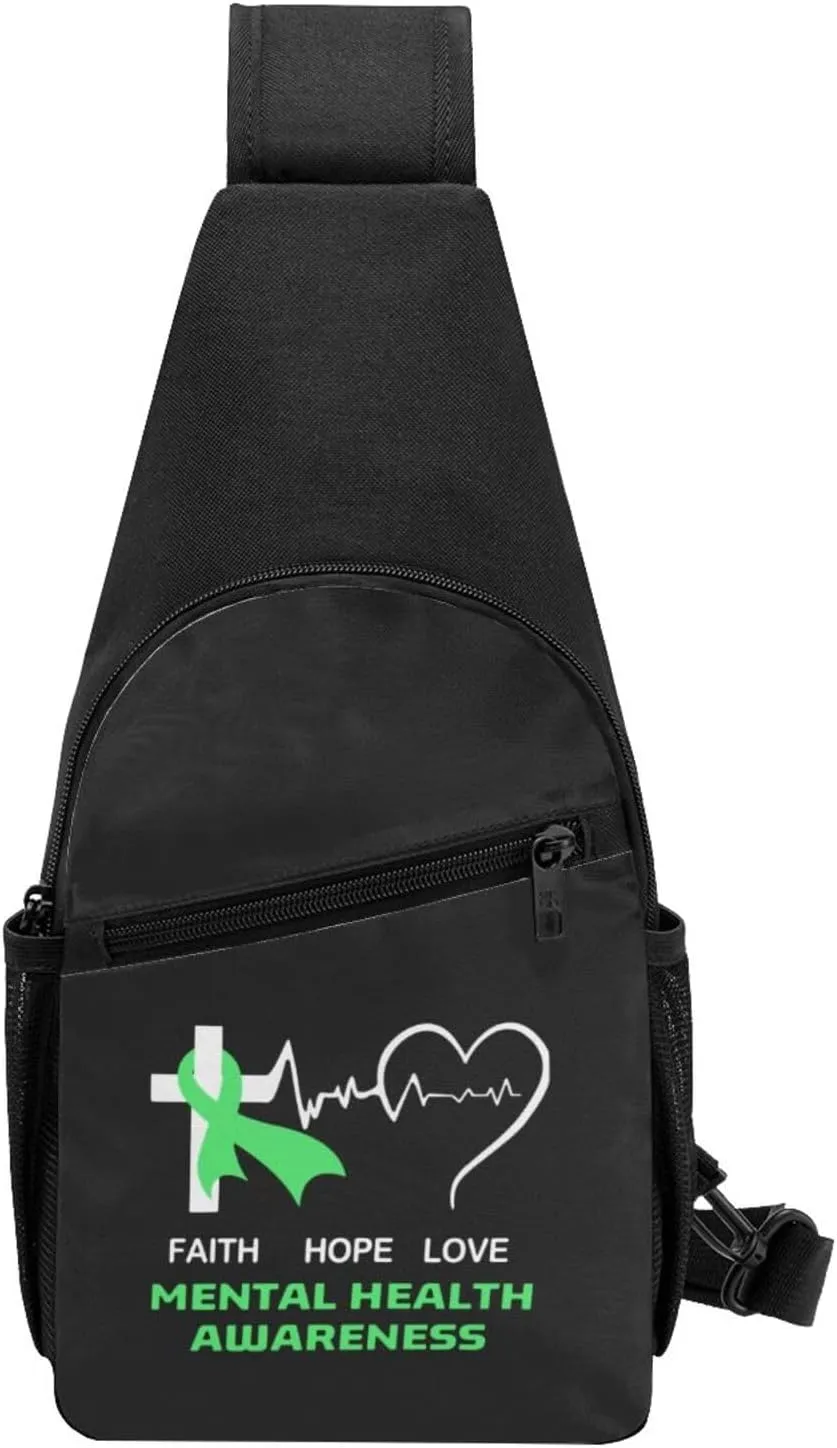 Mental Health Awareness Chest Pack Leisure Shoulder Crossbody Chest Bag