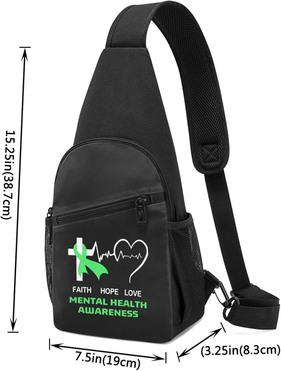 Mental Health Awareness Chest Pack Leisure Shoulder Crossbody Chest Bag