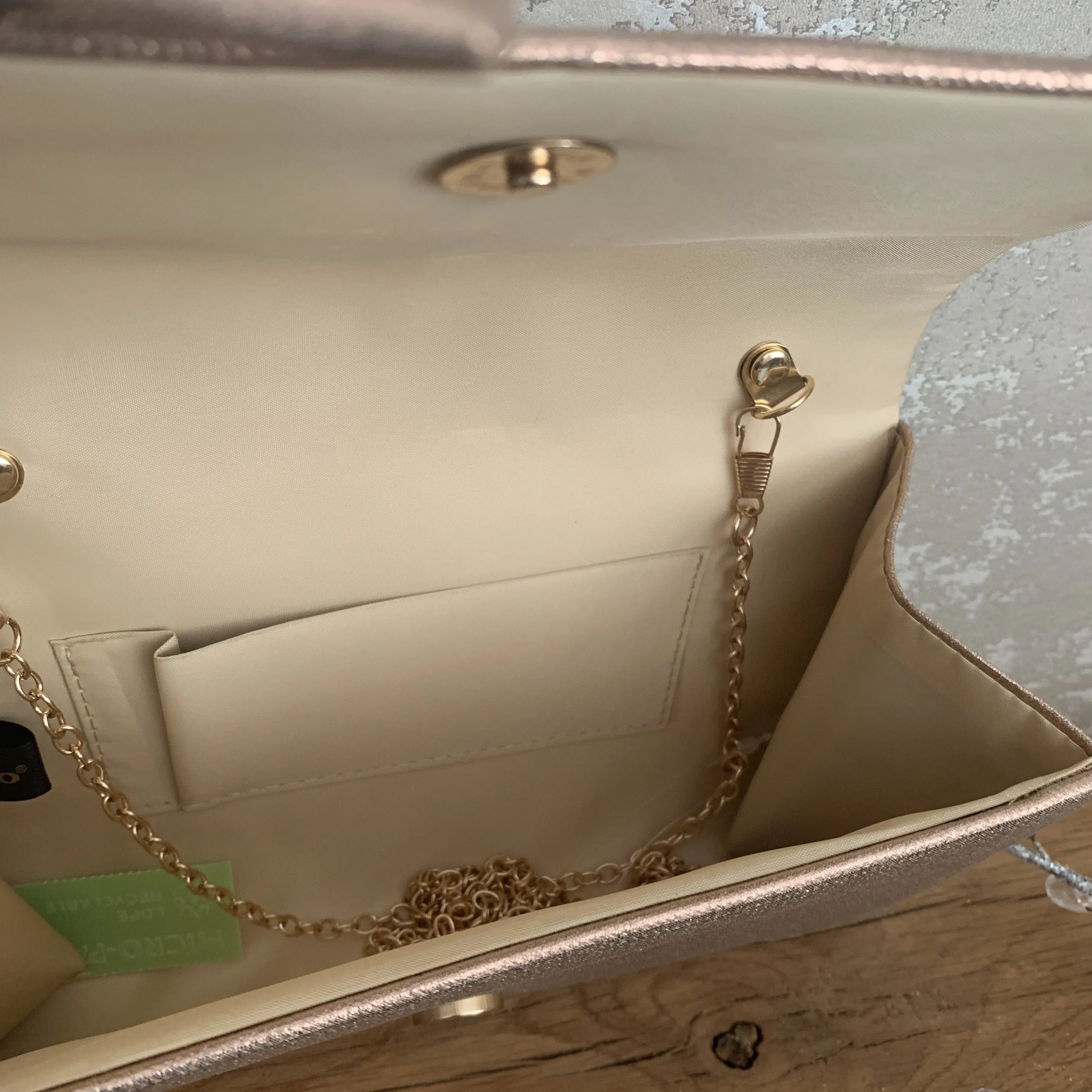 Metallic Bow Clutch Bag