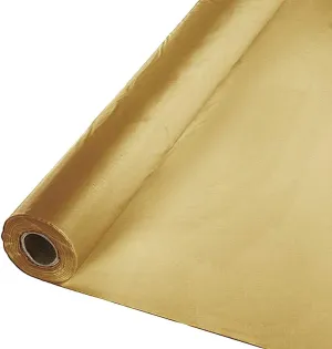 Metallic Gold 40" X 300 Ft Economy Banquet Roll Plastic Table Cloth