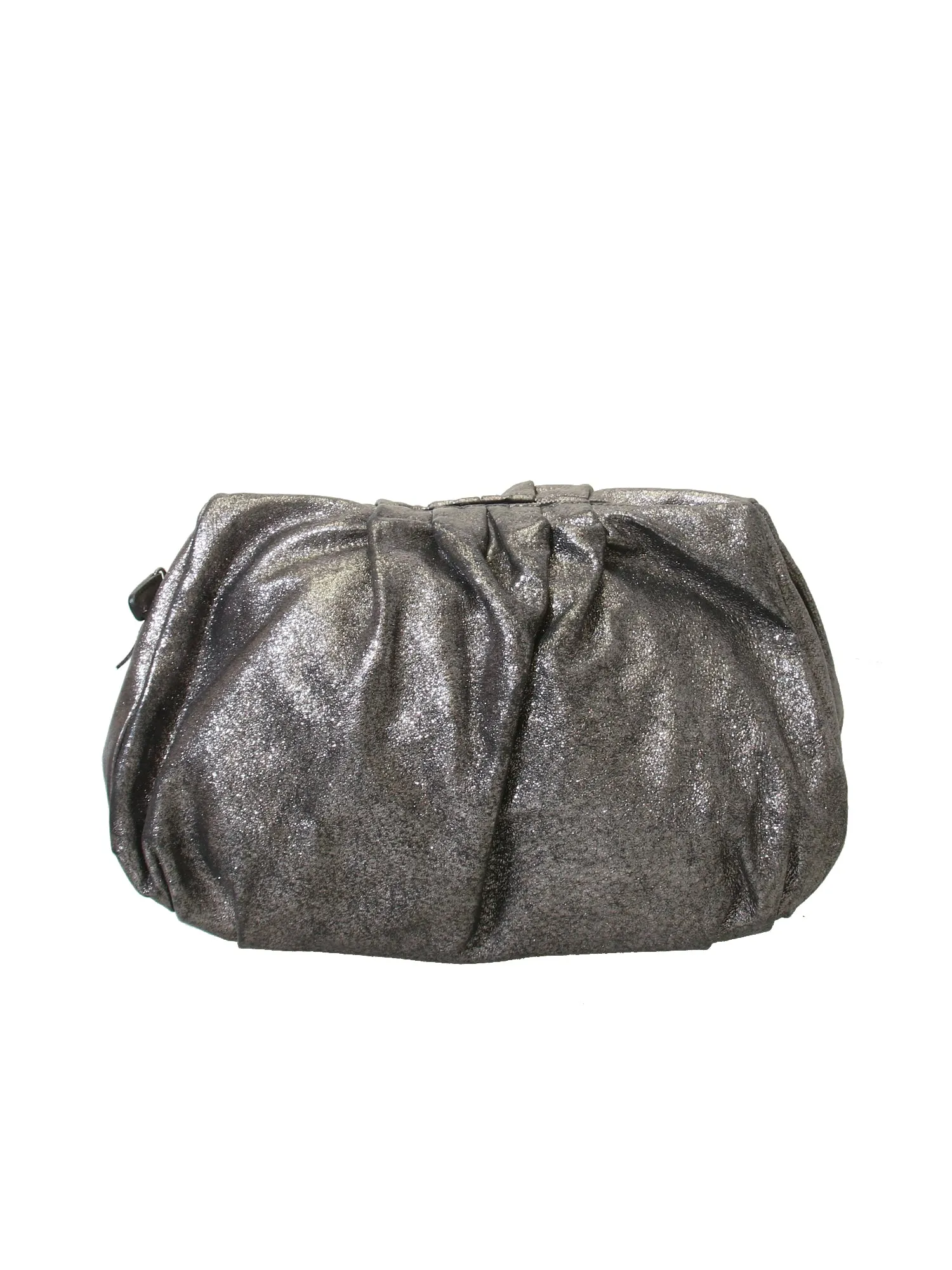 Metallic Leather Clutch Bag
