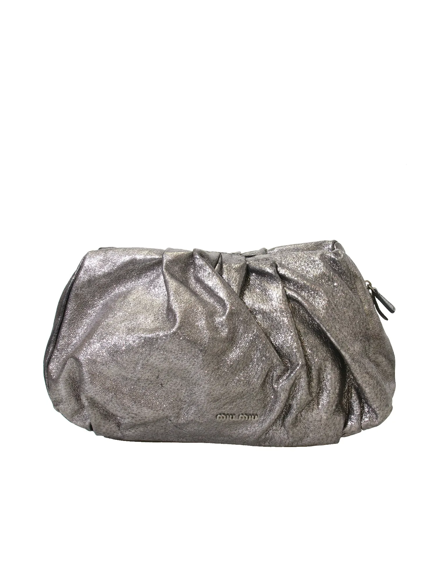 Metallic Leather Clutch Bag