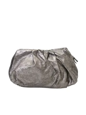Metallic Leather Clutch Bag