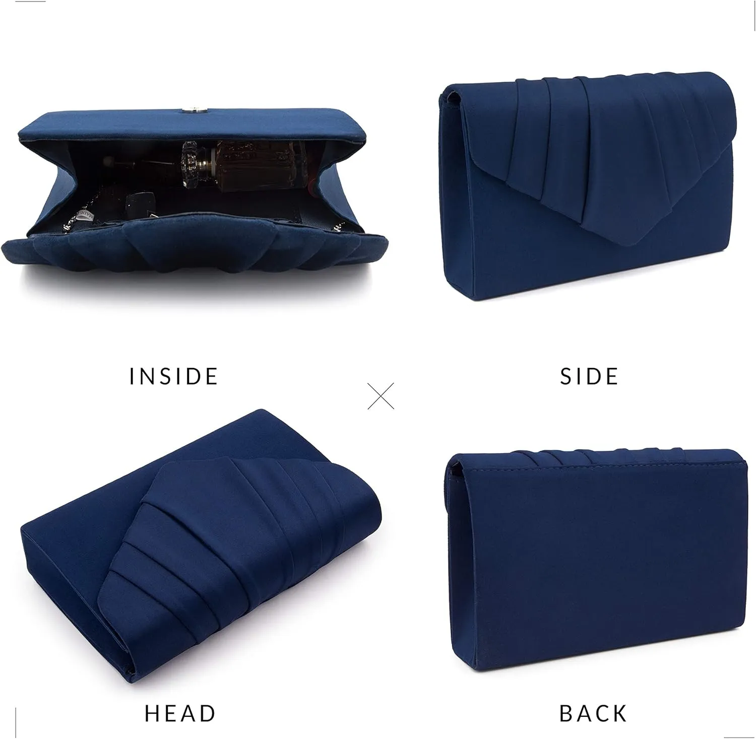 Milisente Clutch Purses For Women Formal Pleated Evening Bag Bridal Evening Clutch Bag