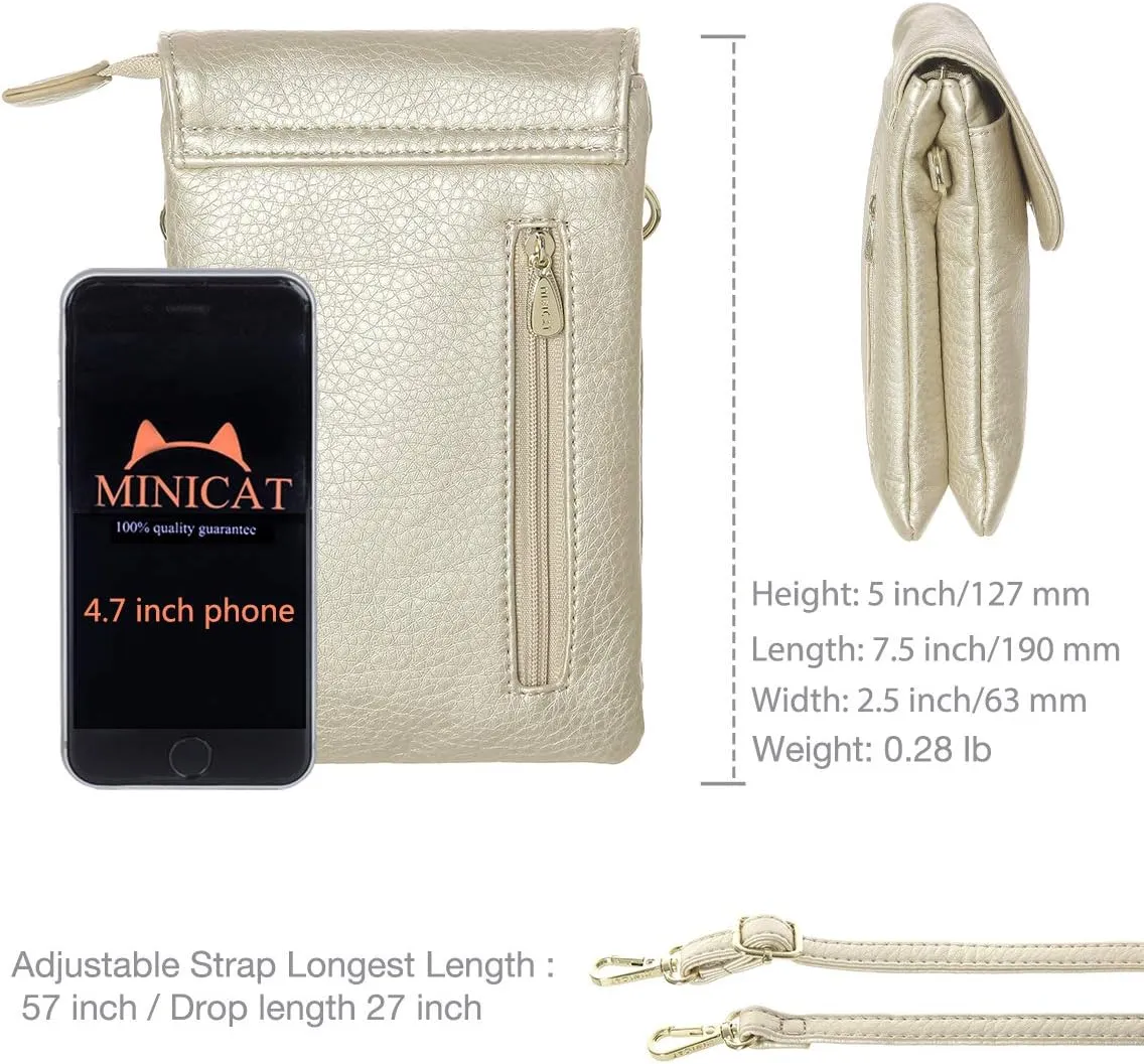MINICAT Roomy Pockets Small Crossbody Bags Cell Phone Wallet Purses for Women