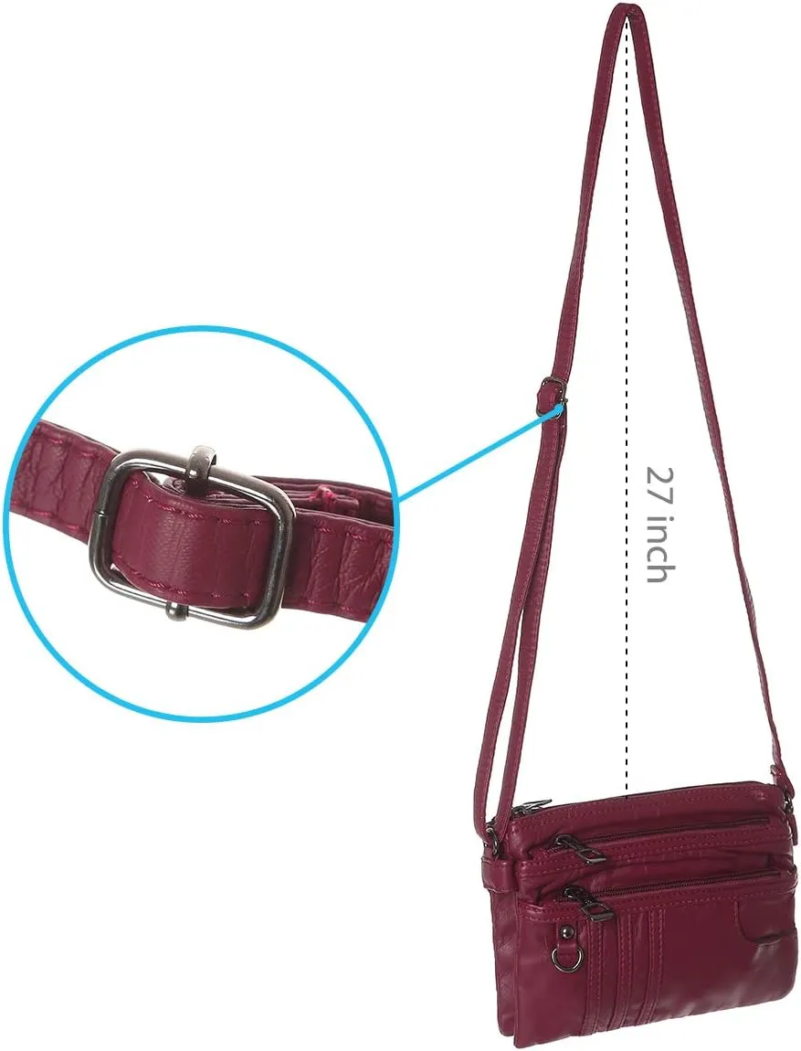 MINICAT Treble Pockets Small Crossbody Purse Cell Phone Purse Shoulder Bags for Women