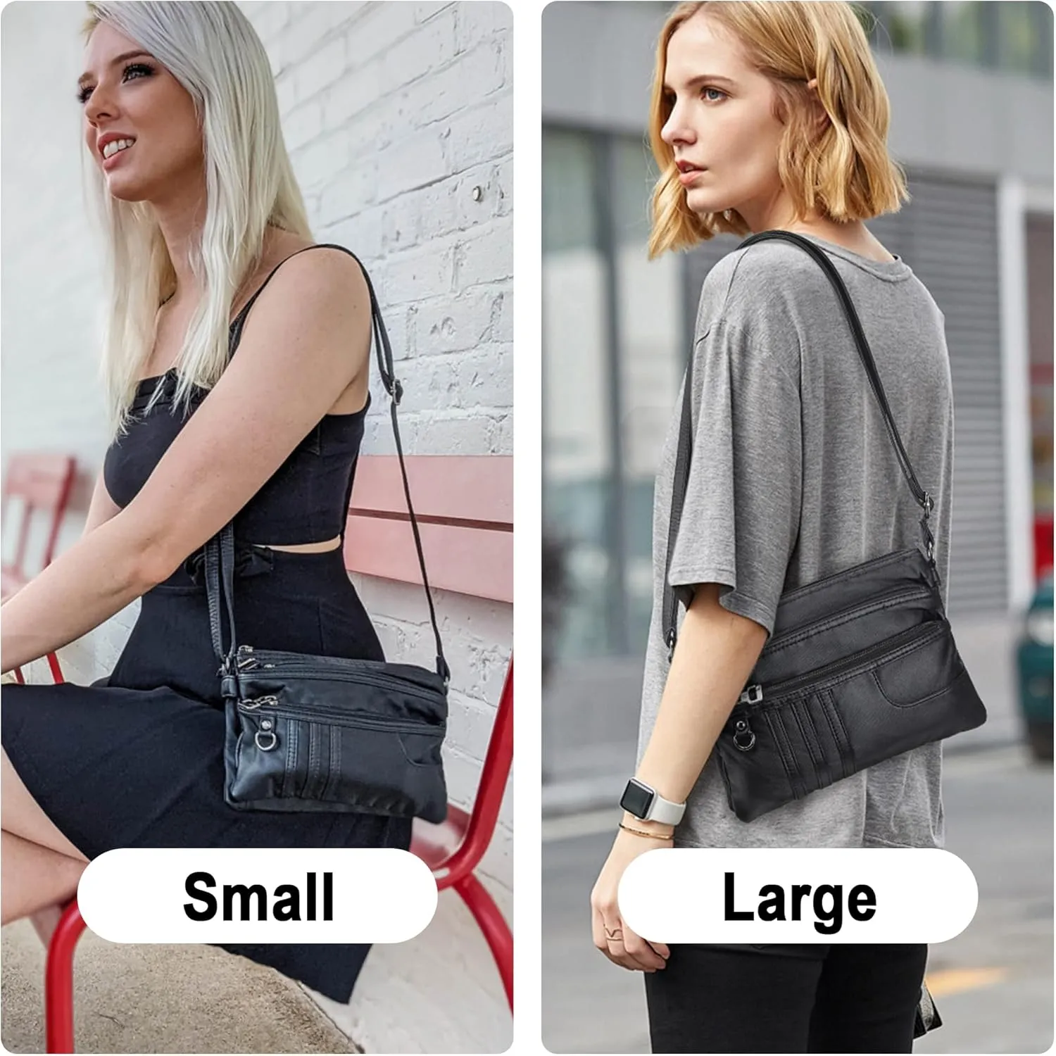 MINICAT Treble Pockets Small Crossbody Purse Cell Phone Purse Shoulder Bags for Women