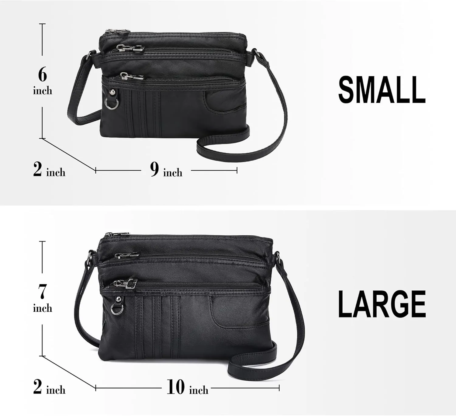 MINICAT Treble Pockets Small Crossbody Purse Cell Phone Purse Shoulder Bags for Women