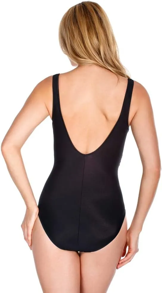 Miraclesuit Women's Swimwear Long Torso Sanibel Tummy Control Underwire Bra One Piece Swimsuit