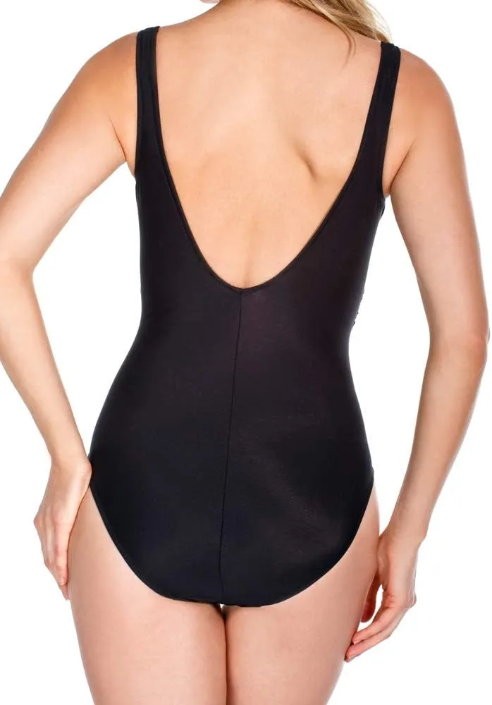Miraclesuit Women's Swimwear Long Torso Sanibel Tummy Control Underwire Bra One Piece Swimsuit