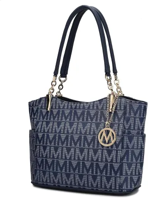 MKF Collection Signature Tote Bag for Women, Shoulder bag Vegan Leather Top-Handle Handbag Purse