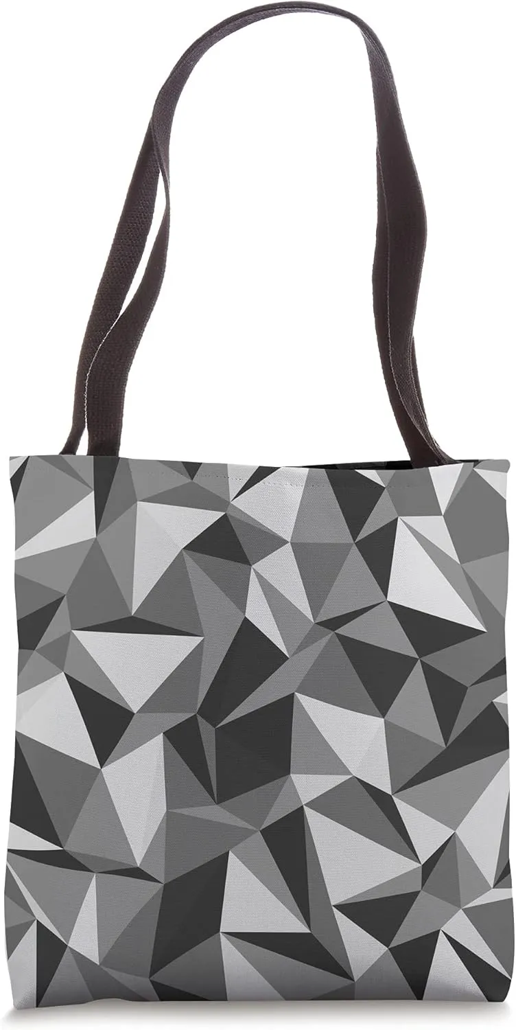 Modern Black Polygon Patterned Tote Bag