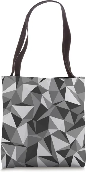 Modern Black Polygon Patterned Tote Bag
