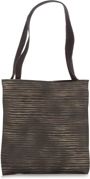 Modern Brown Uneven Stripes Patterned Tote Bag