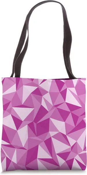 Modern Pink Polygon Patterned Tote Bag