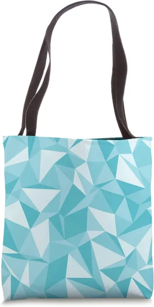 Modern Turquoise Polygon Geometric Patterned Tote Bag