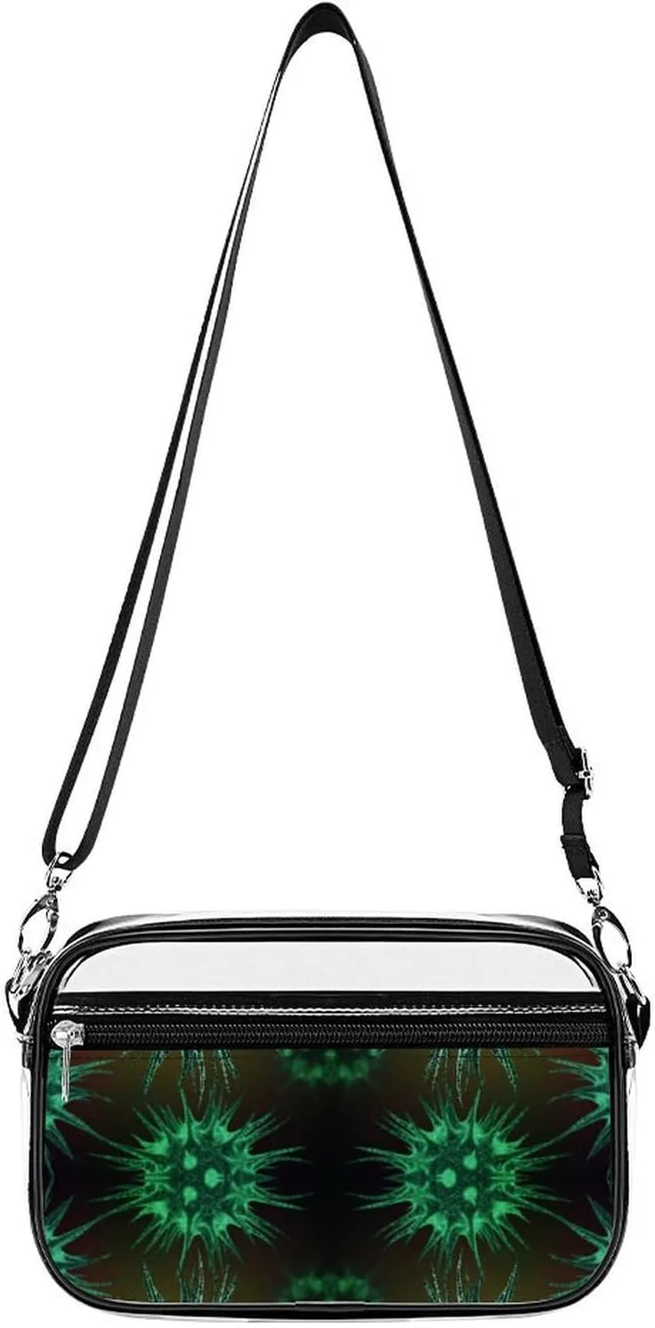 Molecules Fashion Clear Crossbody Bags Stadium Approved Shoulder Purse for Concerts Sports Events Festival
