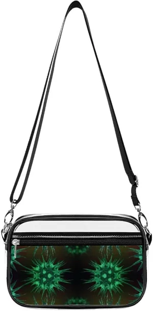 Molecules Fashion Clear Crossbody Bags Stadium Approved Shoulder Purse for Concerts Sports Events Festival