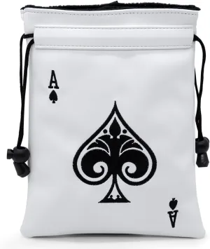 Montela Golf Valuables Pouch - Leather Tee & Ball Bag with Drawstrings