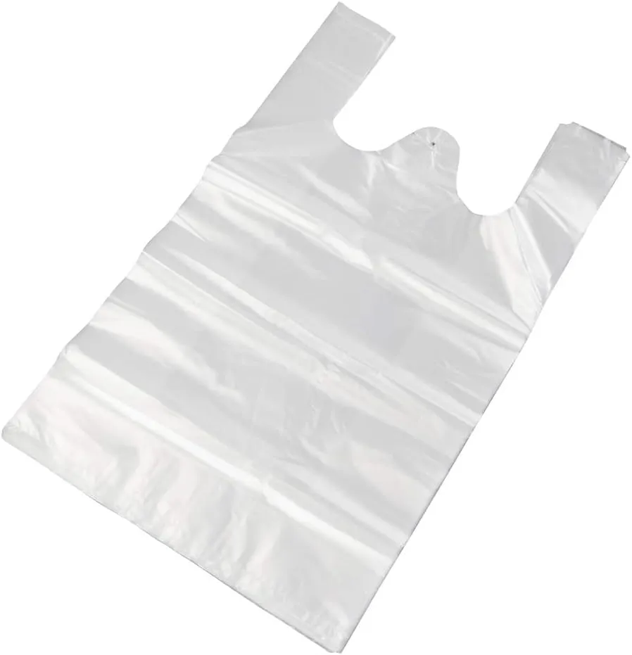 Morcte Clear Plastic T-Shirt Shopping Bags, Handled Grocery Bags, 800 Counts