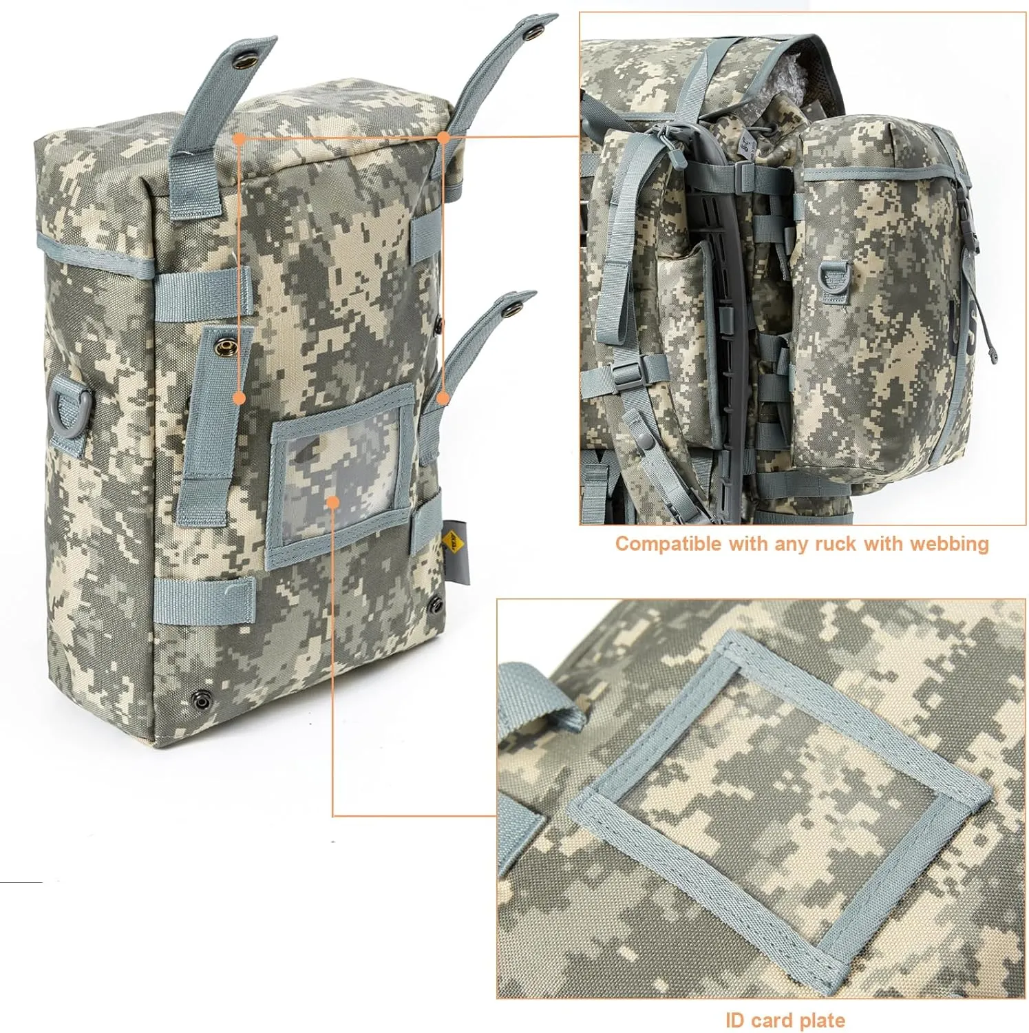 MT 2Pcs US Military MOLLE Sustainment Pouch, Army Utility Pouch UCP