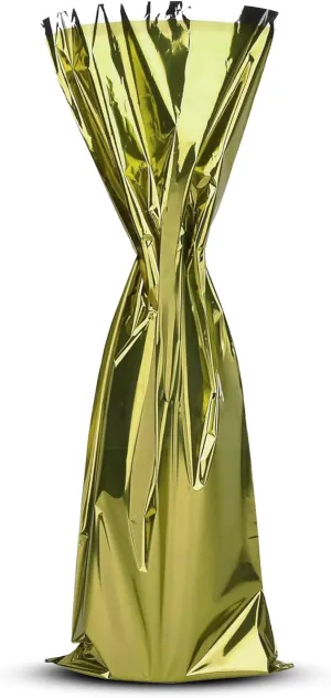 MT Products Gold Metallic Mylar Wine Gift Bags 6.5" x 18" - Great for wine Pull - Pack of 25