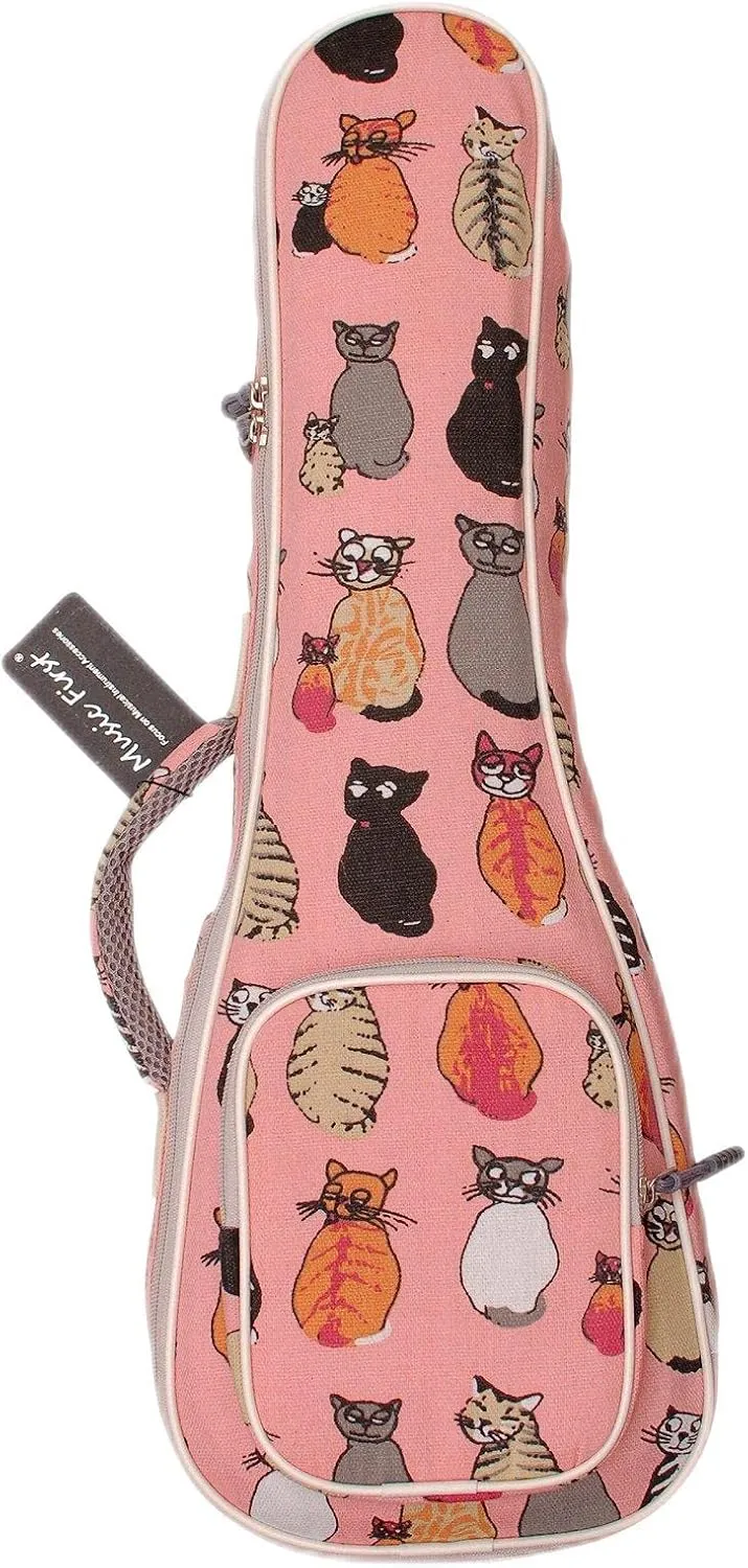 MUSIC FIRST Canvas 23/24 Inch Concert MISS CAT Ukulele Case, Bag, Cover - Original Design