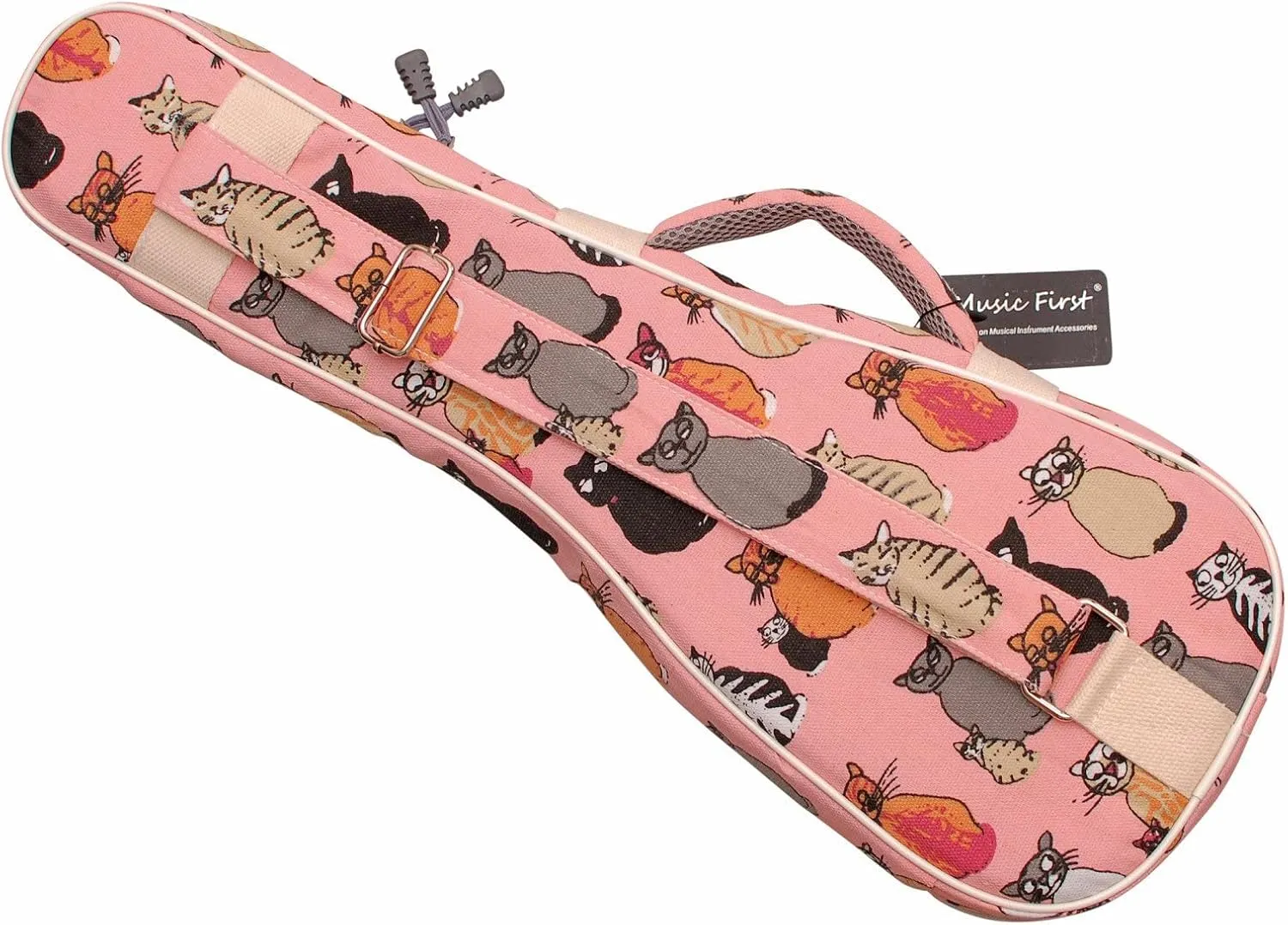 MUSIC FIRST Canvas 23/24 Inch Concert MISS CAT Ukulele Case, Bag, Cover - Original Design