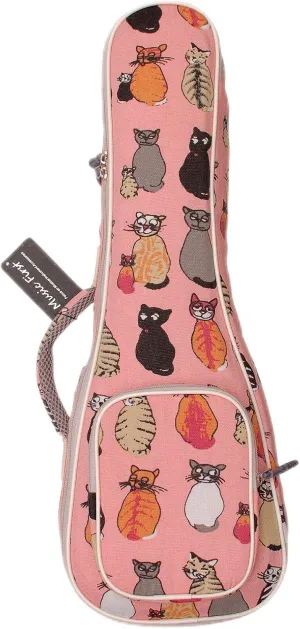 MUSIC FIRST Canvas 23/24 Inch Concert MISS CAT Ukulele Case, Bag, Cover - Original Design