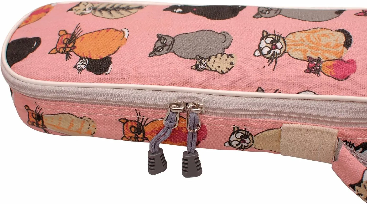 MUSIC FIRST Canvas 23/24 Inch Concert MISS CAT Ukulele Case, Bag, Cover - Original Design