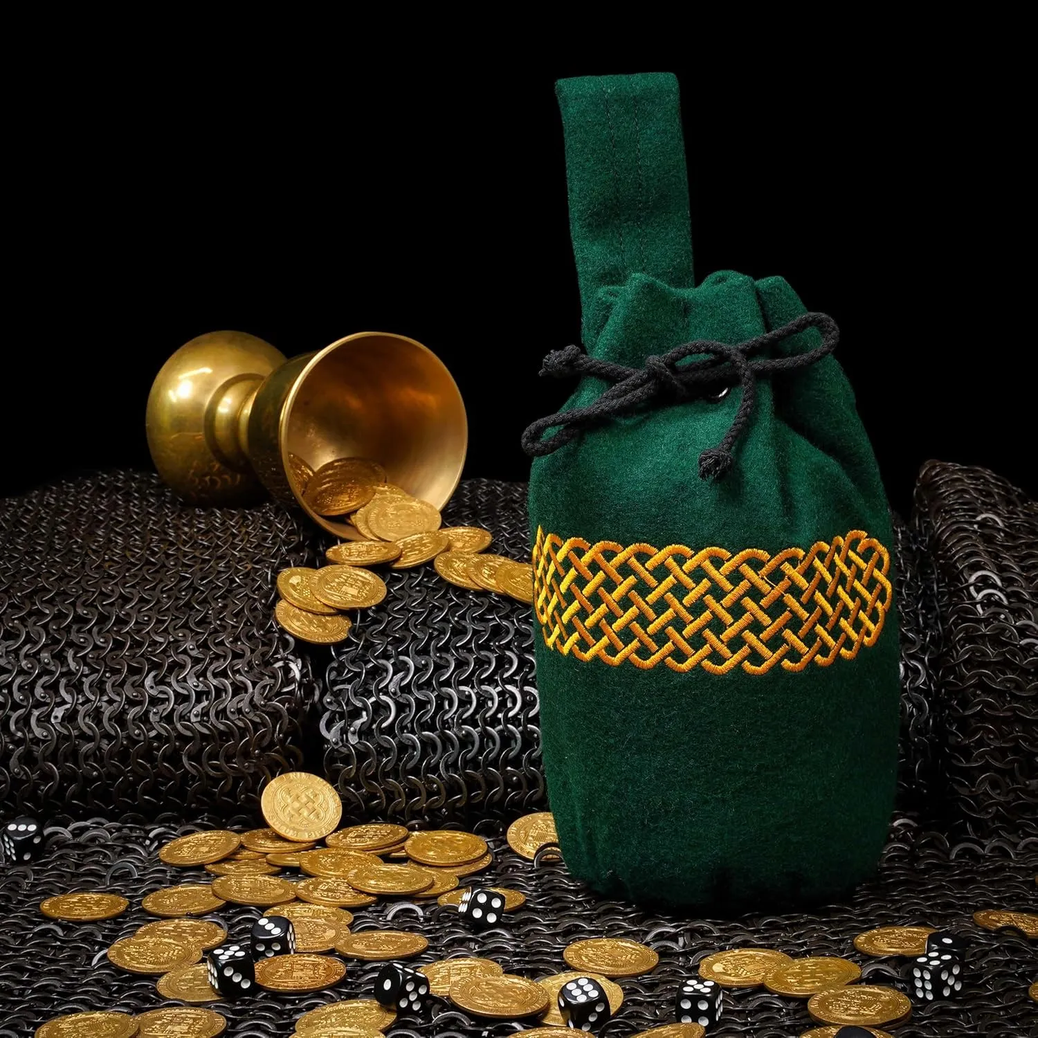 Mythrojan Drawstring Belt Pouch: Medieval Renaissance Bag Costume Accessories Coin Purse