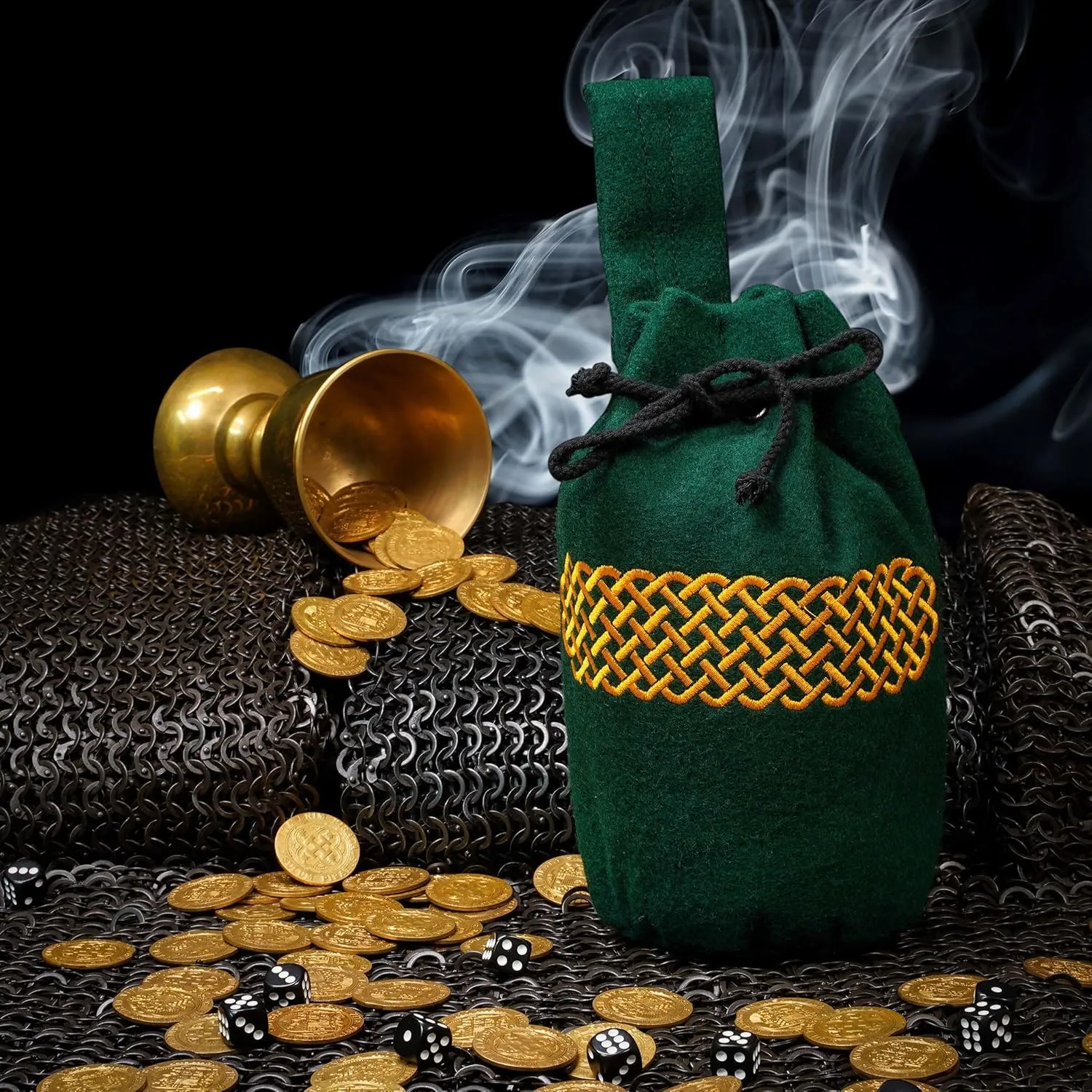 Mythrojan Drawstring Belt Pouch: Medieval Renaissance Bag Costume Accessories Coin Purse