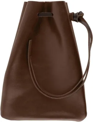 Nabob Leather Leather Drawstring Pouch, Coin Bag, Medicine Tobacco Pouch Medieval Reenactment Made in U.S.A Size 8.5" x 6"