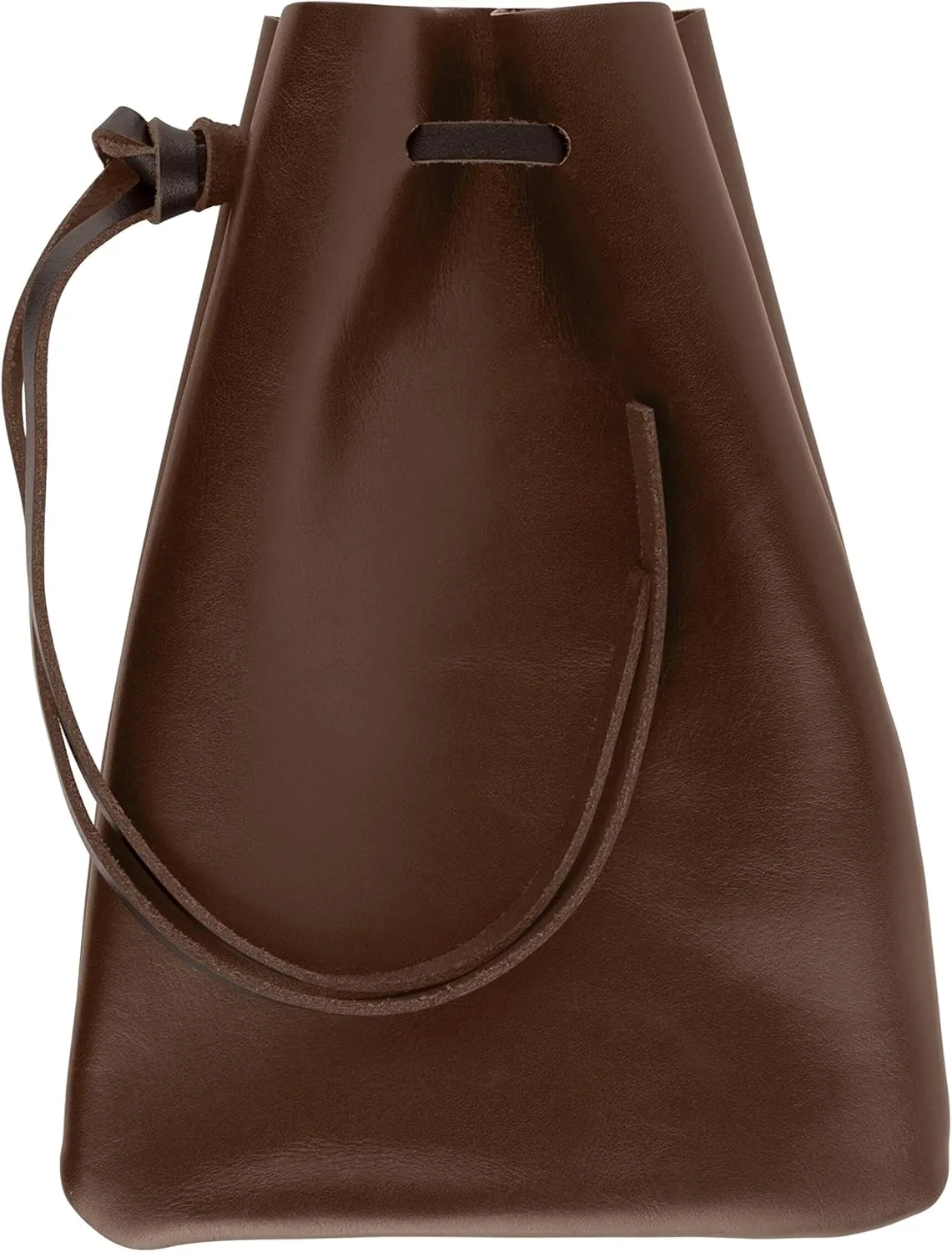 Nabob Leather Leather Drawstring Pouch, Coin Bag, Medicine Tobacco Pouch Medieval Reenactment Made in U.S.A Size 8.5" x 6"