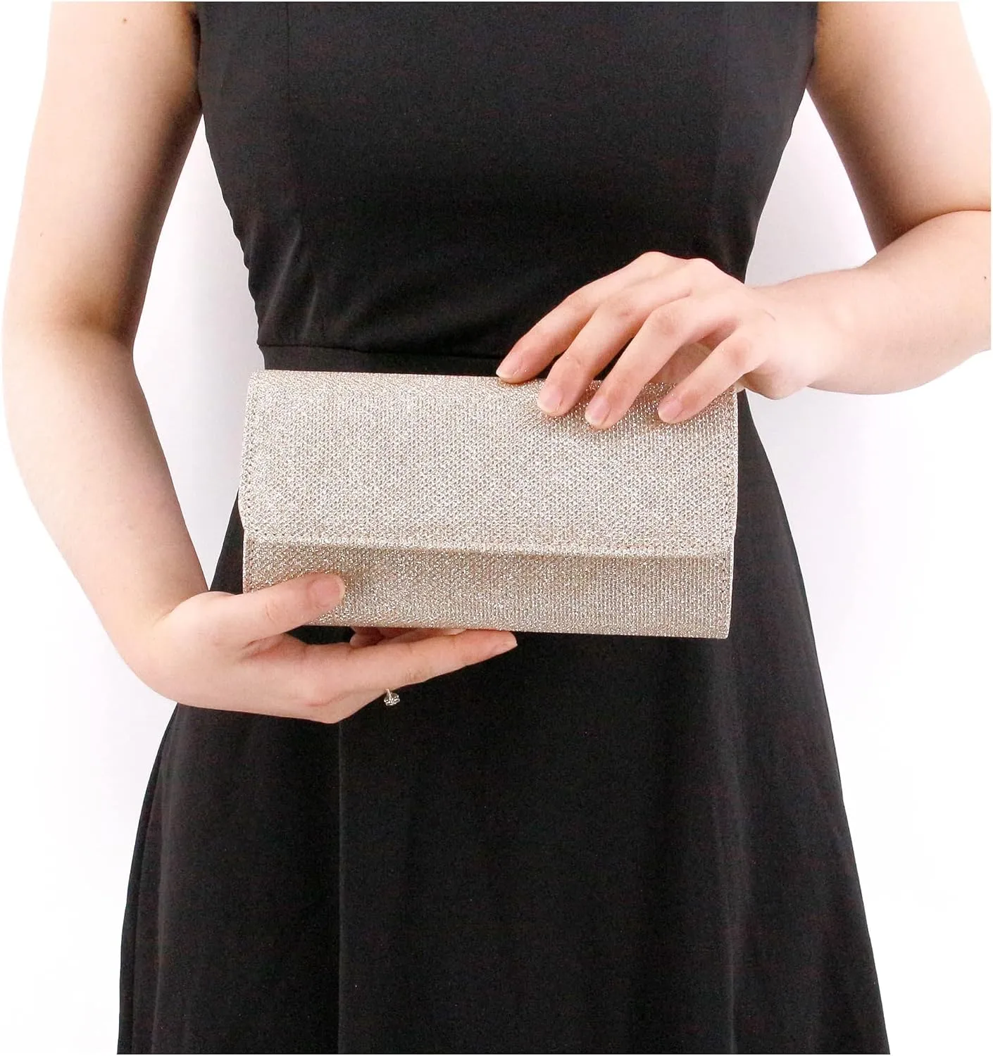 Naimo Flap Dazzling Small Clutch Bag Evening Bag With Detachable Chain