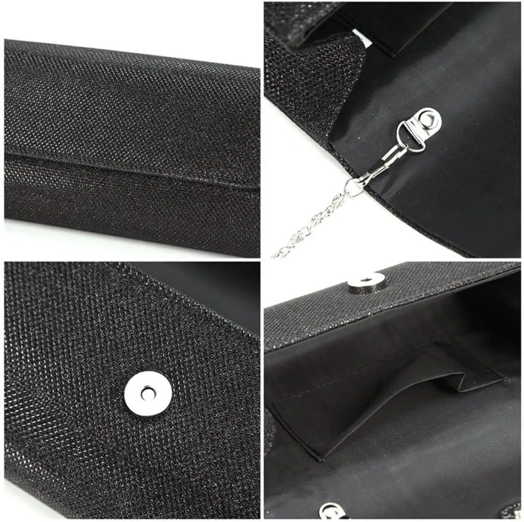 Naimo Flap Dazzling Small Clutch Bag Evening Bag With Detachable Chain